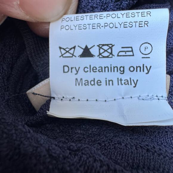 ALAÏA Navy Fitted Mini Dress with Zig-zag Waist and Pleated Skirt - Picture 13 of 13